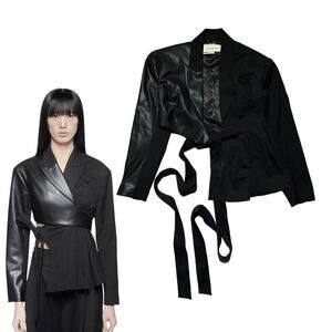 $700 Feng Chen Wang Asymmetric wrap blazer
